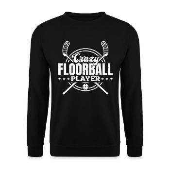Jeu de floorball unihockey - Joueur de floorball fou - Sweat-shirt Unisexe - noir - Devant - Alina (178cm) & Michal (187cm)