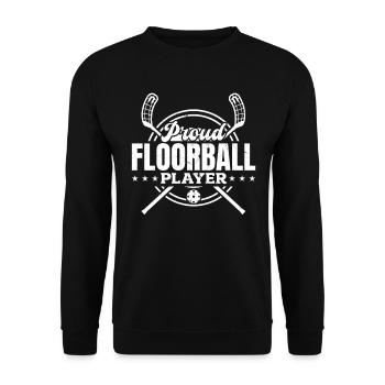 Jeu de floorball unihockey - Fier joueur de floorball - Sweat-shirt Unisexe - noir - Devant - Alina (178cm) & Michal (187cm)