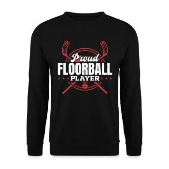 Fier joueur de floorball - Unihockey Floorball Playe - Sweat-shirt Unisexe - noir - Devant - Alina (178cm) & Michal (187cm)