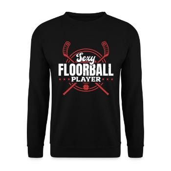 Joueur de floorball sexy - Joueur de floorball unihockey - Sweat-shirt Unisexe - noir - Devant - Alina (178cm) & Michal (187cm)