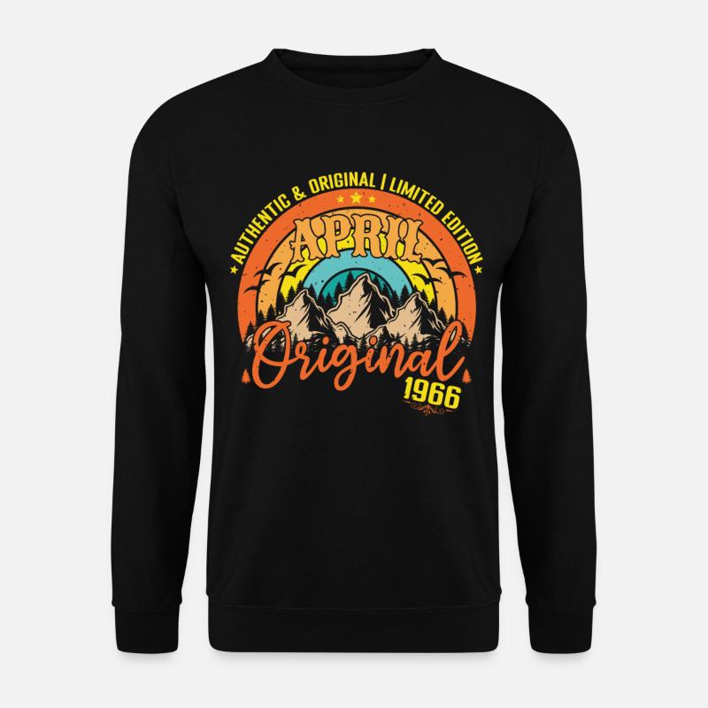 April 1966 April Geburtstag 1966 April Original - Unisex Pullover - Schwarz
