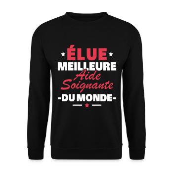 Voted the best caregiver in the world - Unisex Sweatshirt - black - Front - Alina (178cm) & Michal (187cm)