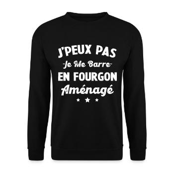 J'peux pas j me barre en fourgon aménagé - Sweat-shirt Unisexe - noir - Devant - Alina (178cm) & Michal (187cm)