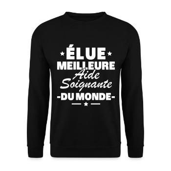 Voted the best caregiver in the world - Unisex Sweatshirt - black - Front - Alina (178cm) & Michal (187cm)