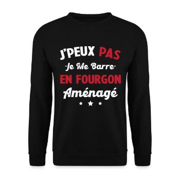 J'peux pas j'me barre en fourgon aménagé - Sweat-shirt Unisexe - noir - Devant - Alina (178cm) & Michal (187cm)