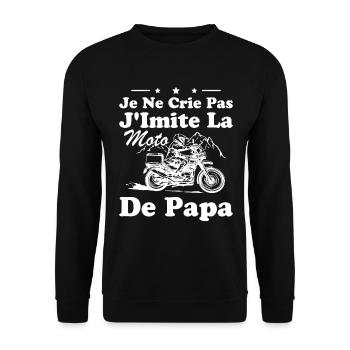I'm not yelling I'm imitating dad's motorcycle humor - Unisex Sweatshirt - black - Front - Alina (178cm) & Michal (187cm)