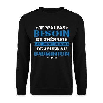Ich muss nur Badminton spielen Geschenk - Unisex Pullover - Schwarz - Vorne - Alina (178cm) & Michal (187cm)