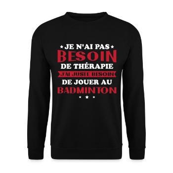 Ich muss nur Badminton spielen Geschenk - Unisex Pullover - Schwarz - Vorne - Alina (178cm) & Michal (187cm)
