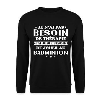 Ich muss nur Badminton spielen Geschenk - Unisex Pullover - Schwarz - Vorne - Alina (178cm) & Michal (187cm)