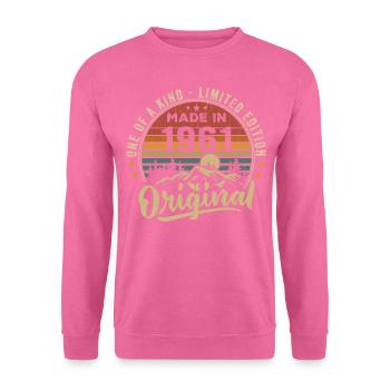 Né 1961 Original Retro Vintage Anniversaire 1961 - Sweat-shirt Unisexe - rose - Devant