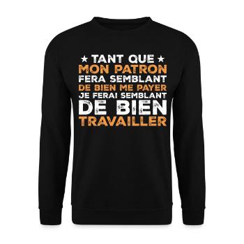 Quote Work Colleague Humor - Unisex Sweatshirt - black - Front - Alina (178cm) & Michal (187cm)