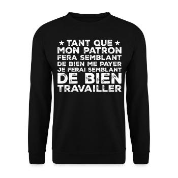 Quote Work Colleague Humor - Unisex Sweatshirt - black - Front - Alina (178cm) & Michal (187cm)