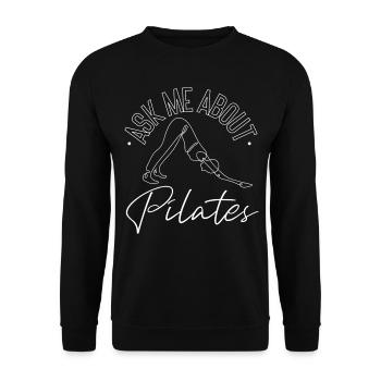 Instructeur de Pilates Enseignant Demandez-moi - Sweat-shirt Unisexe - noir - Devant - Alina (178cm) & Michal (187cm)