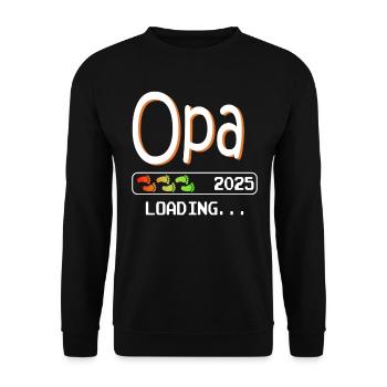 Werdender Opa 2025 loading zukünftiger Großvater - Unisex Pullover - Schwarz - Vorne - Alina (178cm) & Michal (187cm)