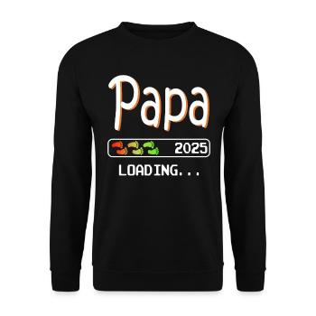Futur papa 2025 chargement père grossesse - Sweat-shirt Unisexe - noir - Devant - Alina (178cm) & Michal (187cm)