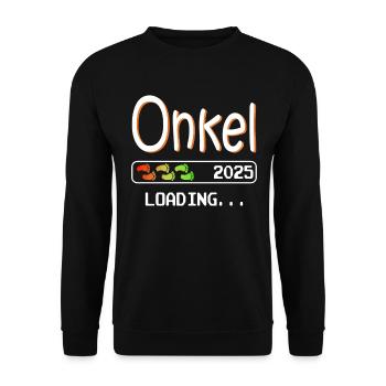 Werdender Onkel 2025 loading ich werde Onkel - Unisex Pullover - Schwarz - Vorne - Alina (178cm) & Michal (187cm)