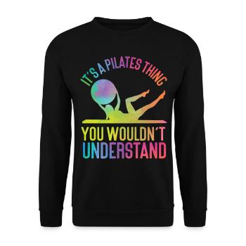 Instructeur de Pilates Enseignant - Sweat-shirt Unisexe - noir - Devant - Alina (178cm) & Michal (187cm)