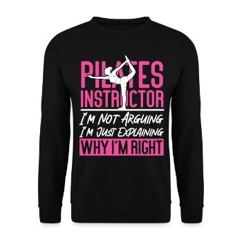 Pilates Instructor Teacher Pilates - Unisex Pullover - Schwarz - Vorne - Alina (178cm) & Michal (187cm)