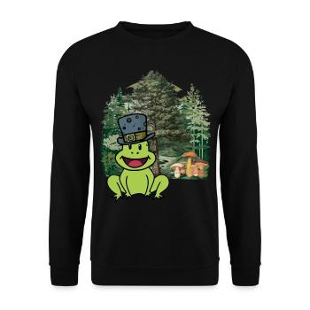 Habitant de la forêt, crapaud, chapeau, grenouille, animaux de la forêt, enfant - Sweat-shirt Unisexe - noir - Devant - Alina (178cm) & Michal (187cm)