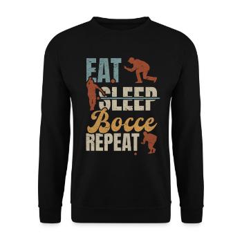 Eat Sleep Bocce Repeat - Funny Boccia Player - Unisex Sweatshirt - black - Front - Alina (178cm) & Michal (187cm)
