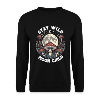 Stay Wild Moon Child - Unisex Sweatshirt - black - Front - Alina (178cm) & Michal (187cm)
