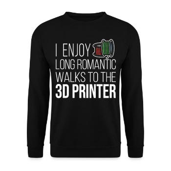I Enjoy Romantic Walk 3D Printer Filament CNC - Unisex Sweatshirt - black - Front - Alina (178cm) & Michal (187cm)