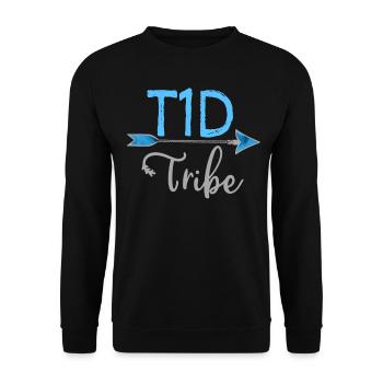 Diabète de type 1 de la tribu du DT1 Sensibilisation Blue Warrior - Sweat-shirt Unisexe - noir - Devant - Alina (178cm) & Michal (187cm)