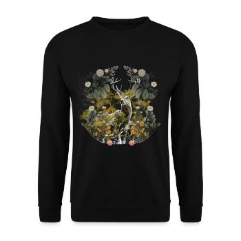 Forest Animals Deer Moose Sweden Wild Forest Nature - Unisex Sweatshirt - black - Front - Alina (178cm) & Michal (187cm)