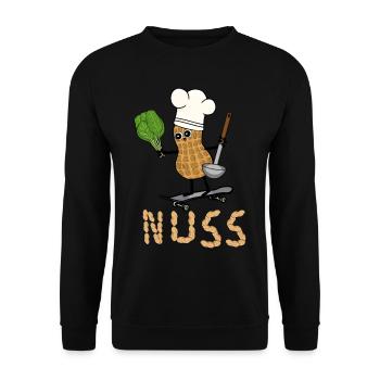 Cacahuète Cuire Légume Cuisson Rapide Cuisson Patin - Sweat-shirt Unisexe - noir - Devant - Alina (178cm) & Michal (187cm)