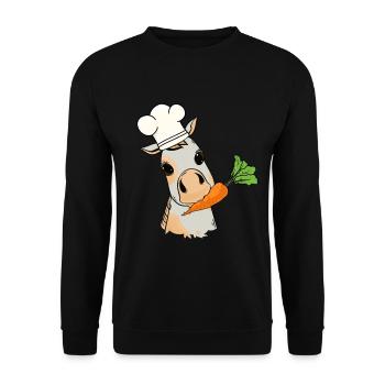 Pony Chef Turnip Home Cook Child Baby Cooking - Unisex Sweatshirt - black - Front - Alina (178cm) & Michal (187cm)