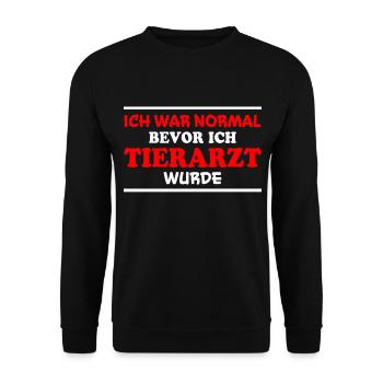 Tierarzt Spruch Beruf Lustiges Tierarzt Geschenk - Unisex Pullover - Schwarz - Vorne - Alina (178cm) & Michal (187cm)