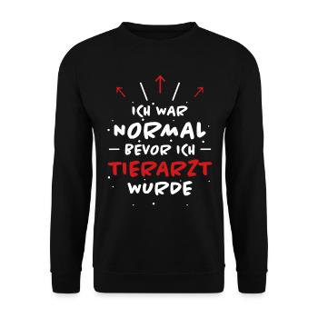 Tierarzt Spruch Beruf Lustiges Tierarzt Geschenk - Unisex Pullover - Schwarz - Vorne - Alina (178cm) & Michal (187cm)