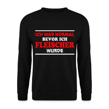 Fleischer Spruch Metzger Lustig Fleischer Geschenk - Unisex Pullover - Schwarz - Vorne - Alina (178cm) & Michal (187cm)