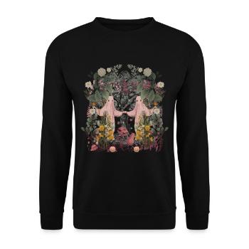 Occult Spiritual Dance Nature Spirits Flora Botany - Unisex Sweatshirt - black - Front - Alina (178cm) & Michal (187cm)