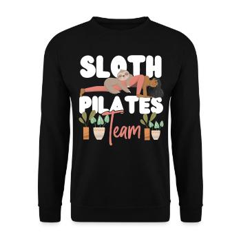 Pilates Instructor Teacher Sloth - Unisex Sweatshirt - black - Front - Alina (178cm) & Michal (187cm)