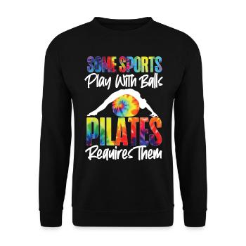Pilates Instructor Teacher Tie Dye - Unisex Pullover - Schwarz - Vorne - Alina (178cm) & Michal (187cm)