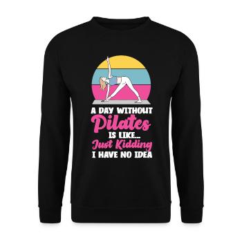Instructeur de Pilates Professeur Retro A - Sweat-shirt Unisexe - noir - Devant - Alina (178cm) & Michal (187cm)