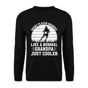 Rugby Player Grandpa like a normal Dad just cooler - Unisex Sweatshirt - black - Front - Alina (178cm) & Michal (187cm)