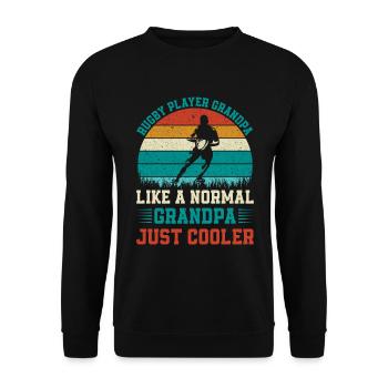 Rugby Player Grandpa like a normal Dad just cooler - Unisex Sweatshirt - black - Front - Alina (178cm) & Michal (187cm)