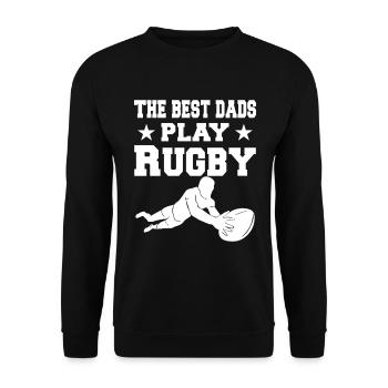 Rugby Game Rugby Daddy - The best dads play Rugby - Unisex Pullover - Schwarz - Vorne - Alina (178cm) & Michal (187cm)