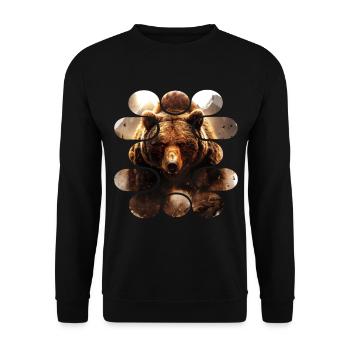 Evil grizzly bear. Natur, Abenteuer, Wild, Wildnis - Unisex Pullover - Schwarz - Vorne - Alina (178cm) & Michal (187cm)