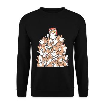 Cat Dogs Christmas Christmas Pets Kids - Unisex Sweatshirt - black - Front - Alina (178cm) & Michal (187cm)