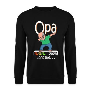 Werdender Opa 2025 loading zukünftiger Großvater - Unisex Pullover - Schwarz - Vorne - Alina (178cm) & Michal (187cm)