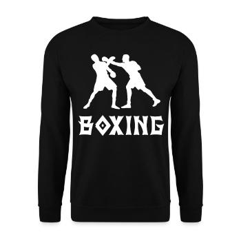 Boxen - Unisex Pullover - Schwarz - Vorne - Alina (178cm) & Michal (187cm)