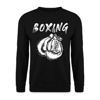 Boxen - Unisex Pullover - Schwarz - Vorne - Alina (178cm) & Michal (187cm)