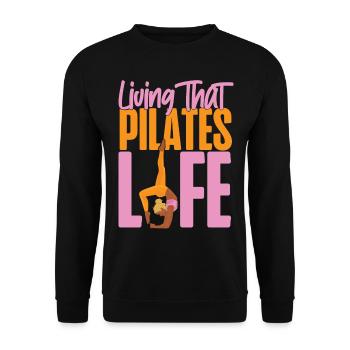 Pilates Instructor Teacher Living - Unisex Sweatshirt - black - Front - Alina (178cm) & Michal (187cm)