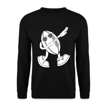 Ballon de football drôle masculin - Rugby masculin drôle - Sweat-shirt Unisexe - noir - Devant - Alina (178cm) & Michal (187cm)