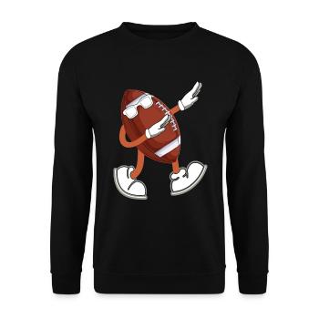Funny Rugby Male - Funny Football Ball Male - Unisex Sweatshirt - black - Front - Alina (178cm) & Michal (187cm)