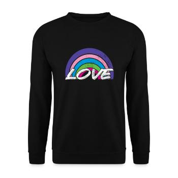 Love rainbow - Unisex Sweatshirt - black - Front - Alina (178cm) & Michal (187cm)
