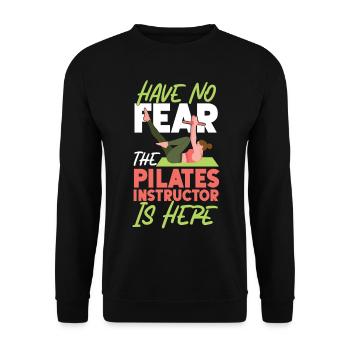 Instructeur de Pilates Enseignant N’ont Pas - Sweat-shirt Unisexe - noir - Devant - Alina (178cm) & Michal (187cm)